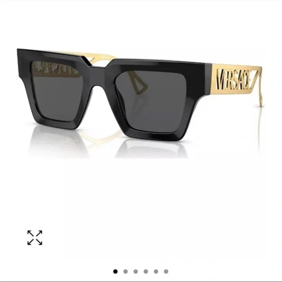 Versace Black and Gold Women's Low Bridge Fit Sunglasses, VE4431F50-X - Picture 3 of 10